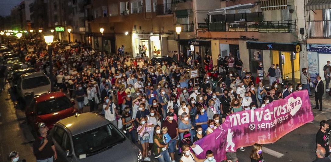 Manifestació veïnal contra la droga. Font: Levante-EMV.